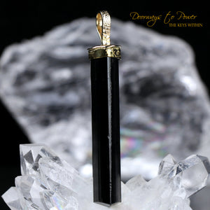 Black Tourmaline Light Language Pendant 22k