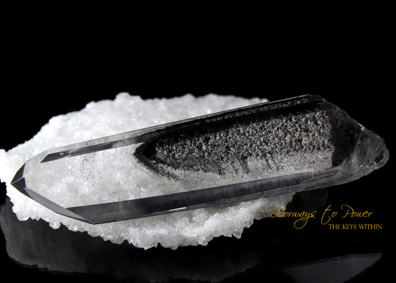 Black Phantom Lemurian Quartz Master Crystal Wand 'The Protector'