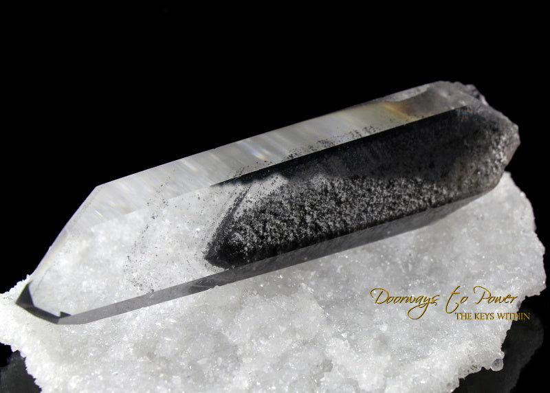 Black Phantom Lemurian Quartz Master Crystal Wand 'The Protector'
