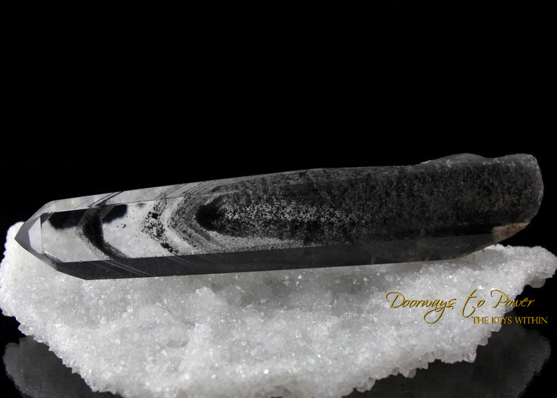 Black Phantom Lemurian Quartz Master Crystal Wand 'The Protector'