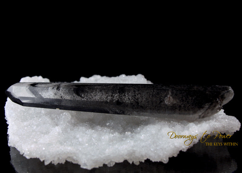 Black Phantom Lemurian Quartz Master Crystal Wand 'The Protector'