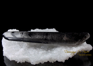 Black Phantom Lemurian Quartz Master Crystal Wand 'The Protector'