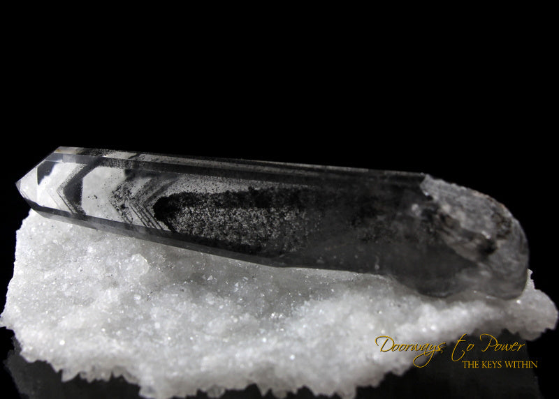 Black Phantom Lemurian Quartz Master Crystal Wand 'The Protector'