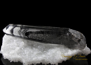 Black Phantom Lemurian Quartz Master Crystal Wand 'The Protector'