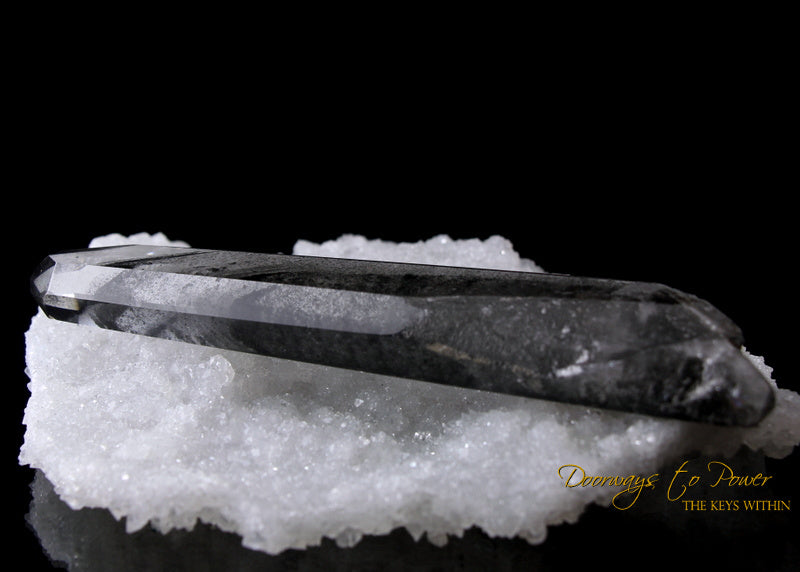 Black Phantom Lemurian Quartz Master Crystal Wand 'The Protector'