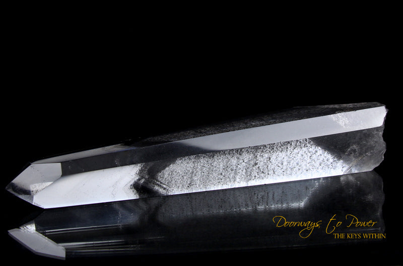 Black Phantom Lemurian Record Keeper Quartz Crystal Wand