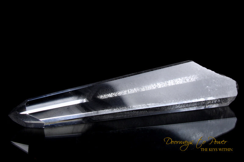 Black Phantom Lemurian Record Keeper Quartz Crystal Wand