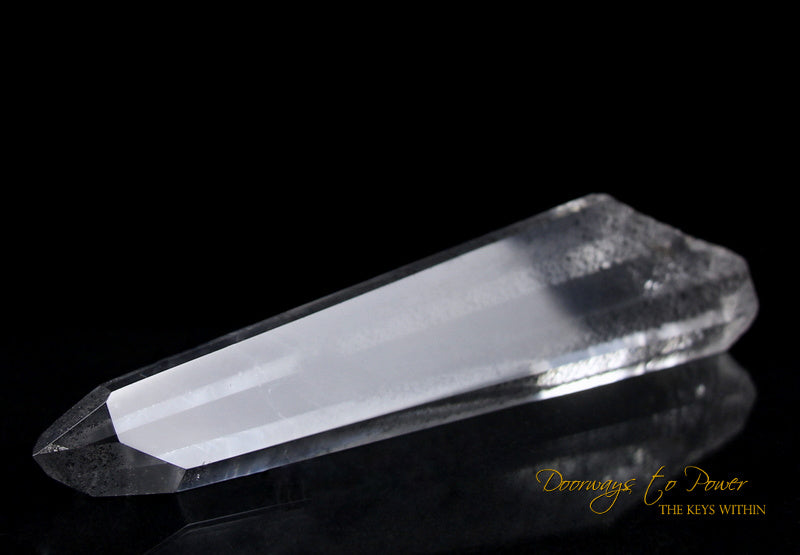 Black Phantom Lemurian Record Keeper Quartz Crystal Wand