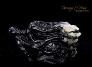 Black Tourmaline Dragon Crystal Carving "Energy Armor'