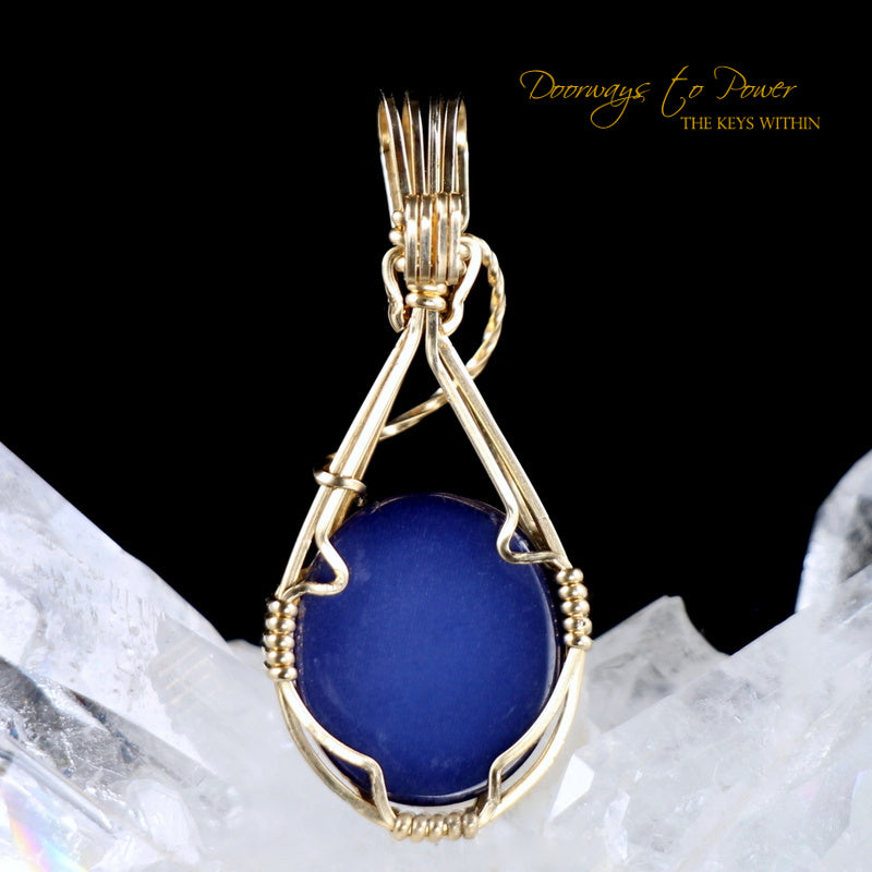 Blue Sapphire Crystal Pendant 14k 