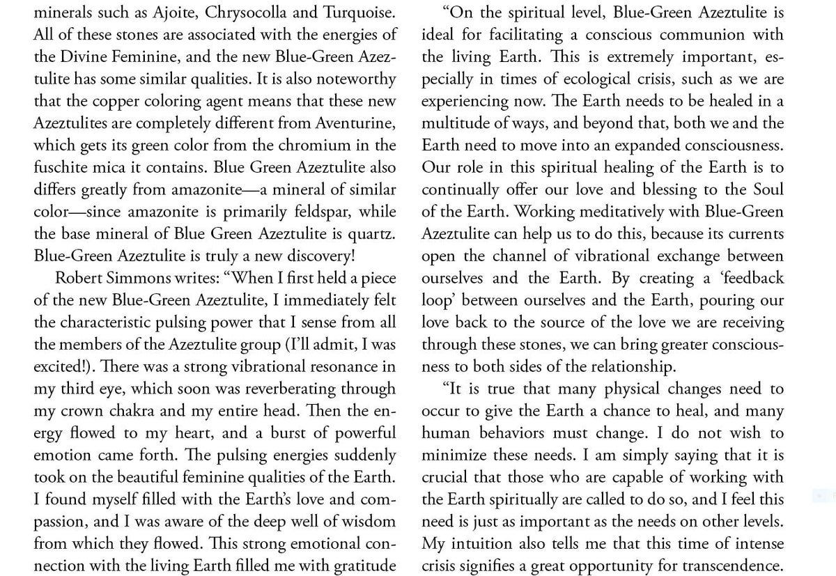 Blue Green Azeztulite Crystal Properties