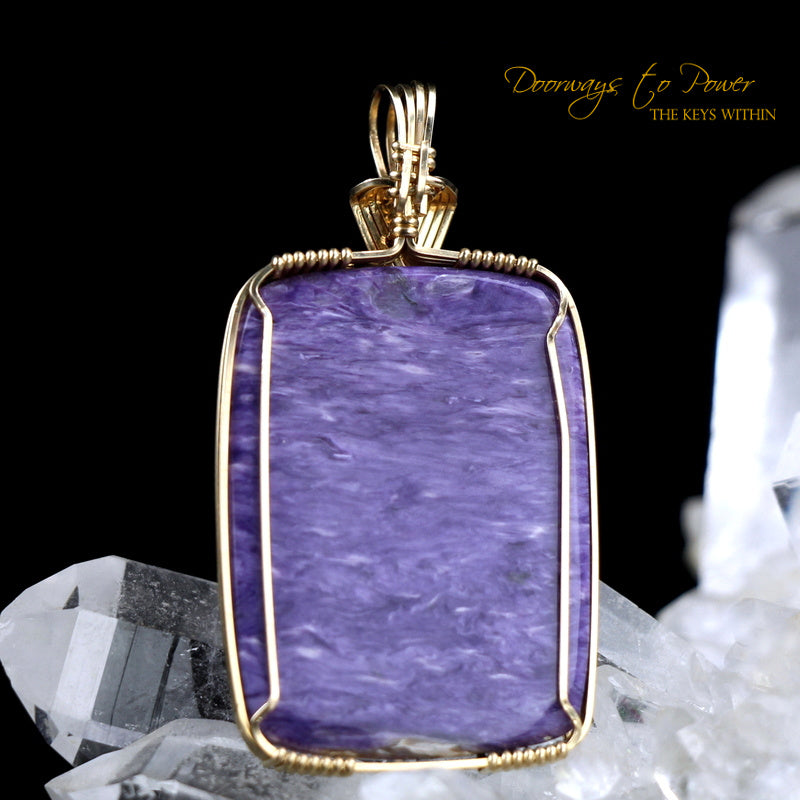 Charoite Crystal Pendant 14k