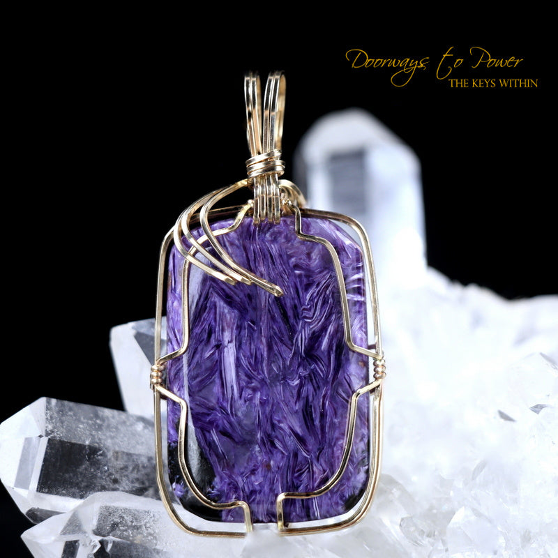 Charoite Crystal Pendant 14k