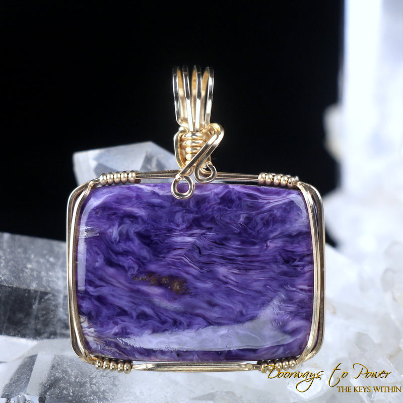 Charoite Crystal Pendant 14k