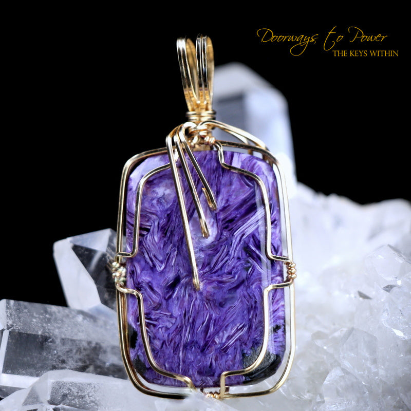 Charoite Crystal Pendant 14k