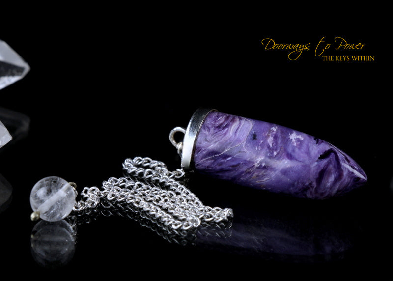 Charoite Crystal Pendulum SS