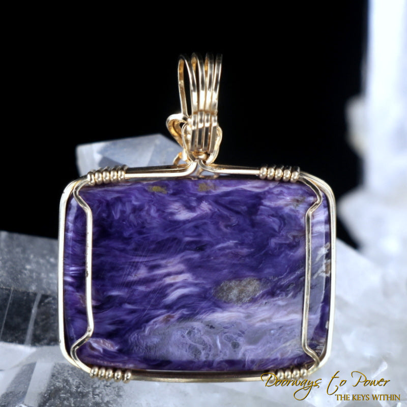 Charoite Crystal Pendant 14k