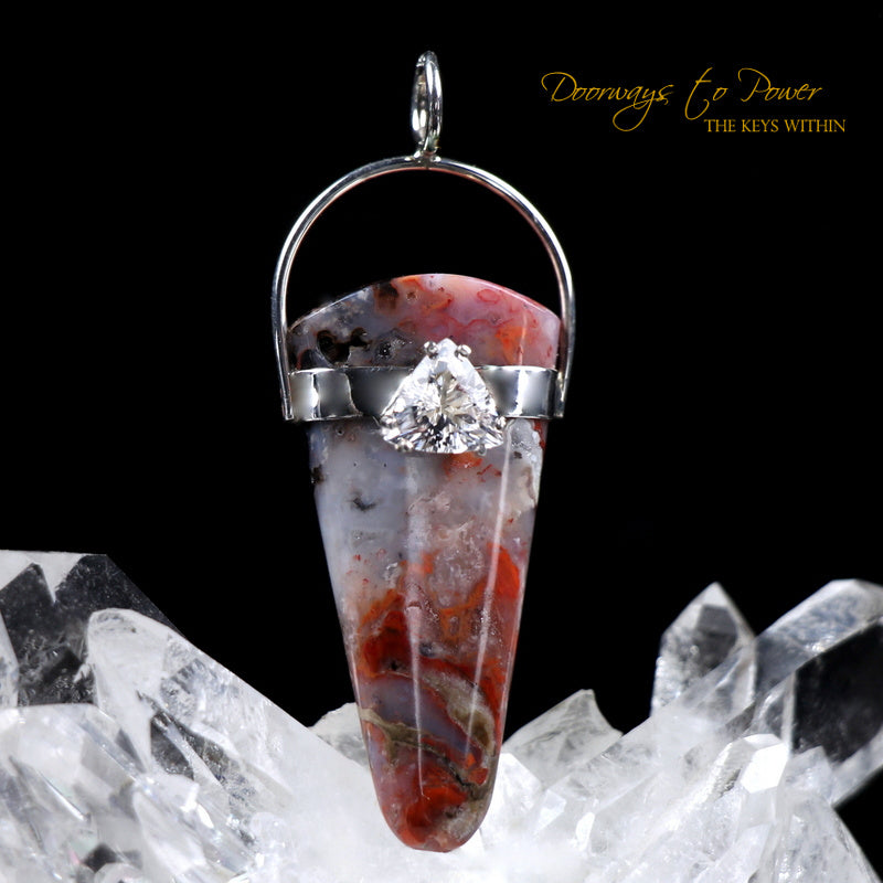 Cinnazez Azeztulite Danburite Crystal Pendant SS