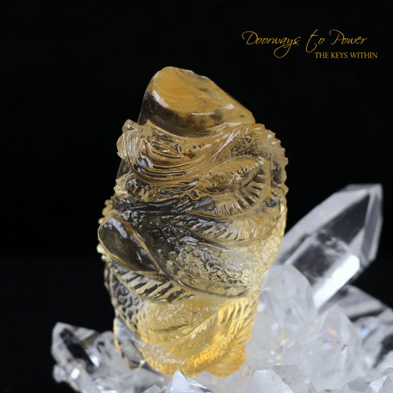 Citrine Dragon Crystal Carving