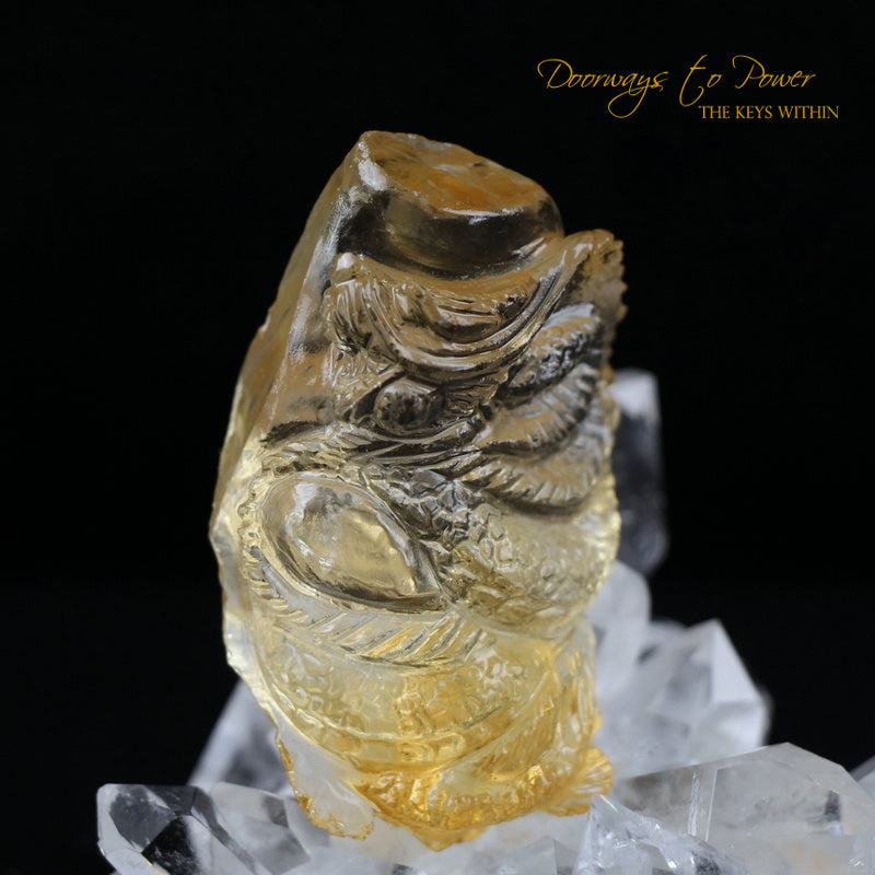 Citrine Dragon Crystal Carving