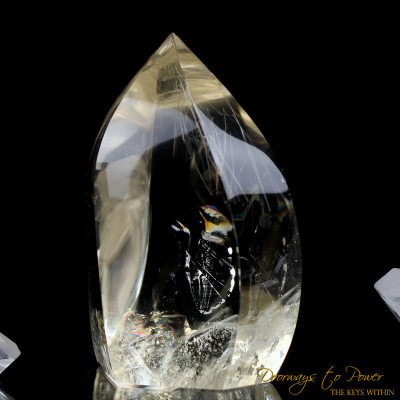 Citrine Rutilated Quartz Crystal Sculpture 'Lighted Spirit'