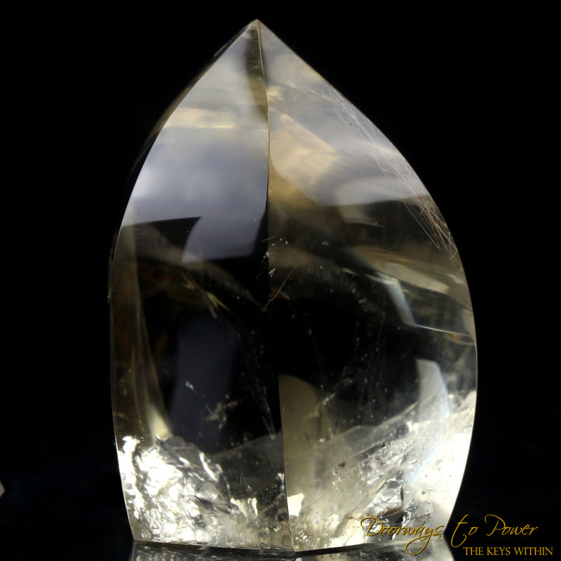 Citrine Rutilated Quartz Crystal Sculpture 'Lighted Spirit'