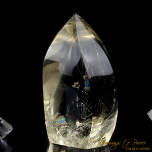 Citrine Rutilated Quartz Crystal Sculpture 'Lighted Spirit'