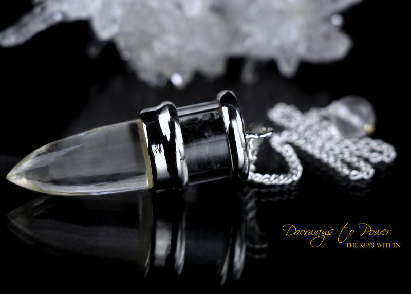 Clear Quartz & Black Tourmaline Crystal Pendulum