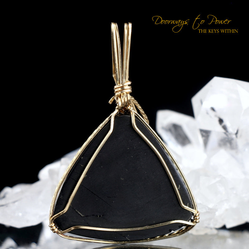 Covellite Crystal Pendant 14k