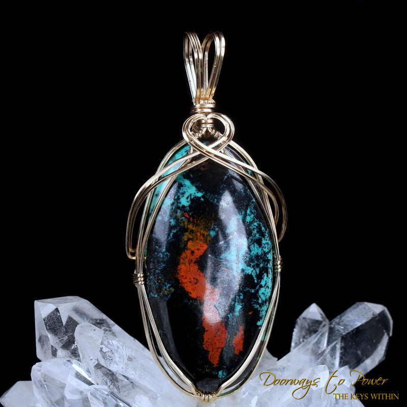 Crimson Cuprite Crystal Pendant 14k