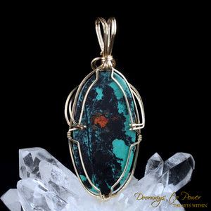 Crimson Cuprite Crystal Pendant 14k