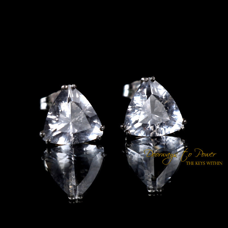 Danburite Trillion Energy Earrings SS