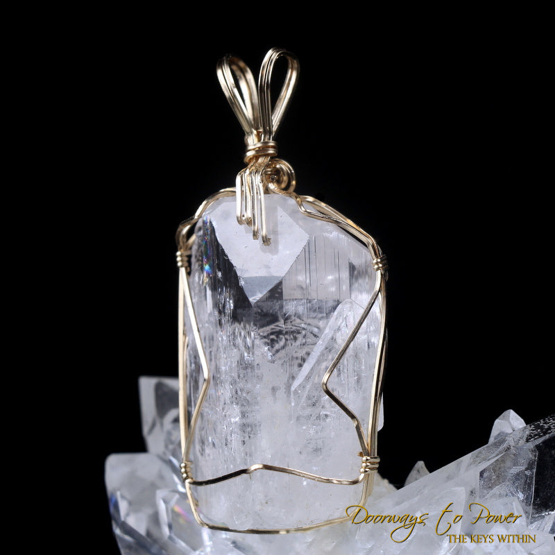 Danburite Dragon Crystal Pendant 14k