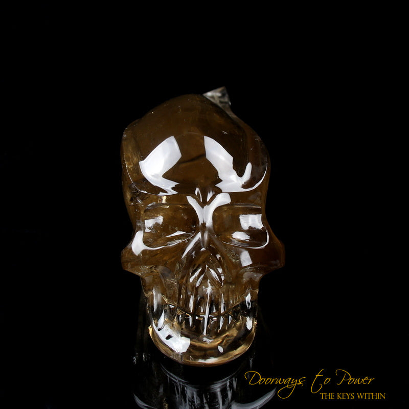 Cognac Citrine Quartz Traveler Crystal Skull by Leandro De Souza