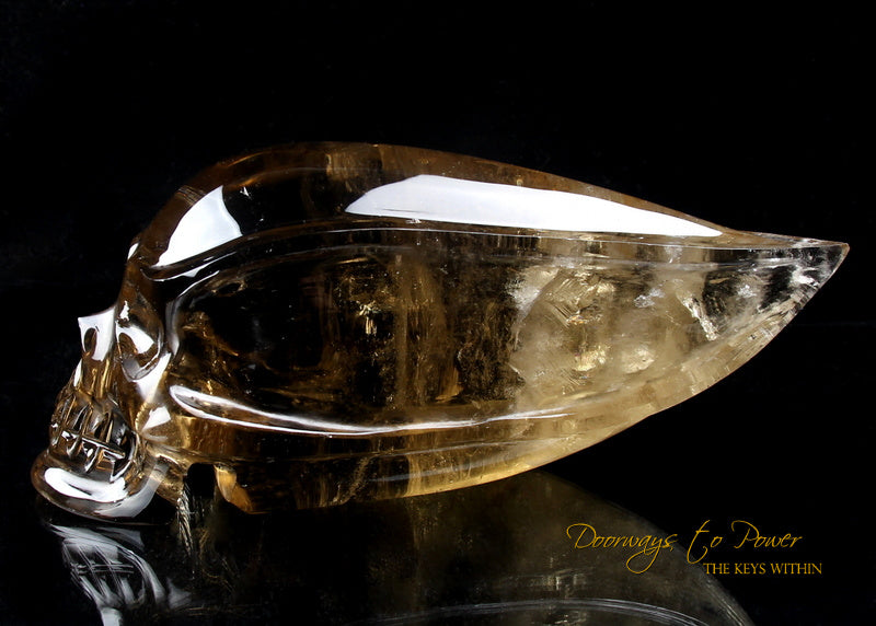 Cognac Citrine Quartz Traveler Crystal Skull by Leandro De Souza