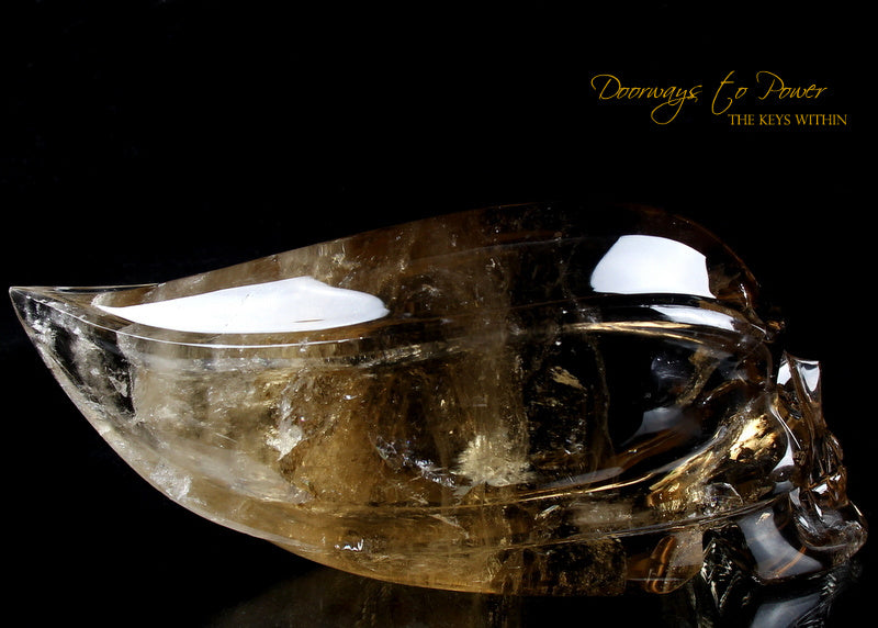 Cognac Citrine Quartz Traveler Crystal Skull by Leandro De Souza