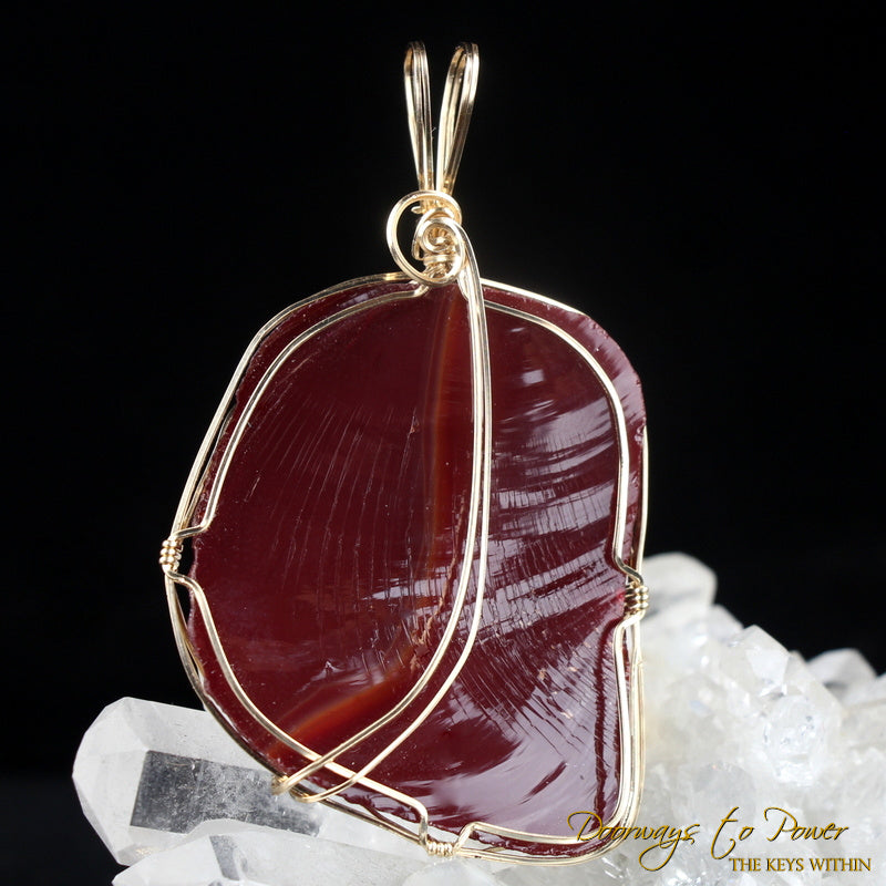 Dragons Blood Andara Crystal Pendant 'Magic & Alchemy' 14k
