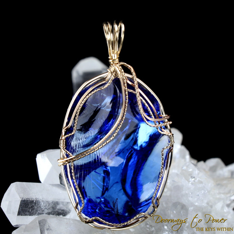 Elestial Starlight Sapphire Andara Pendant \ OverSoul \ 14k