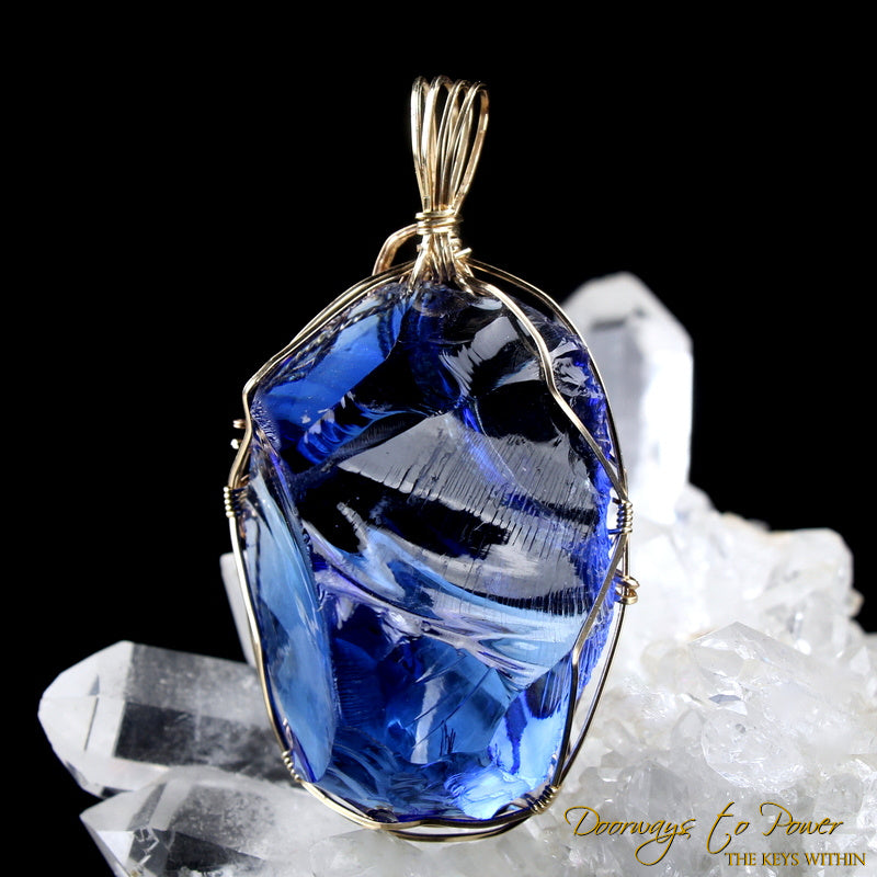 Elestial Starlight Sapphire Andara Pendant \ OverSoul \ 14k