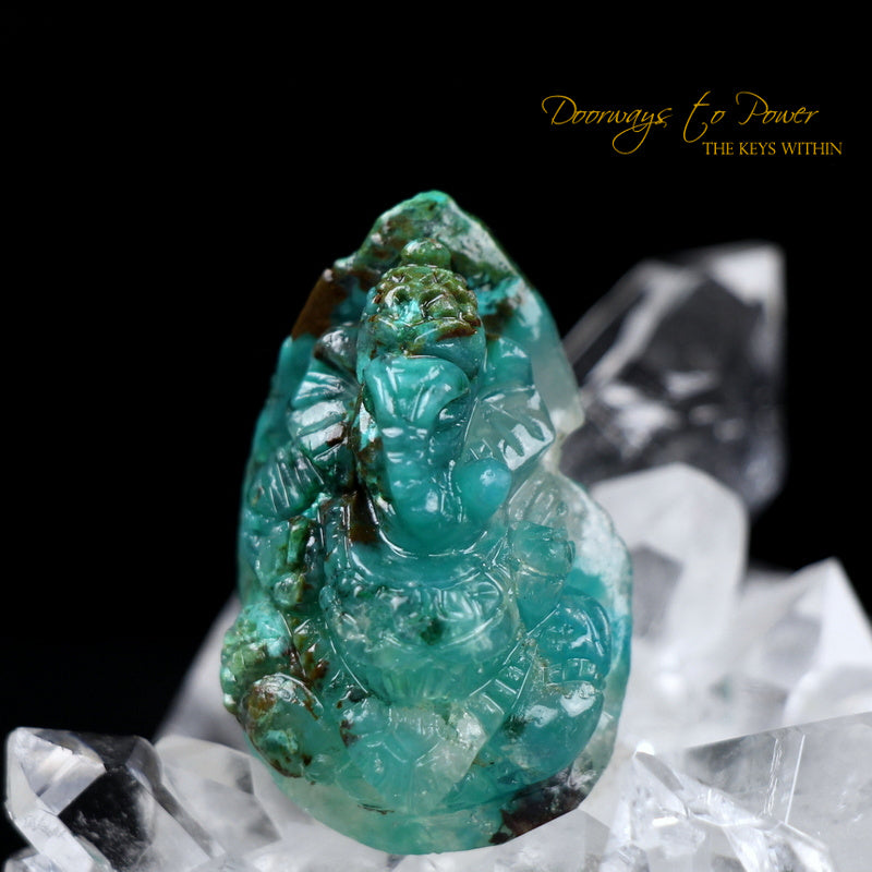 Gem Silica Ganesh Crystal Carving