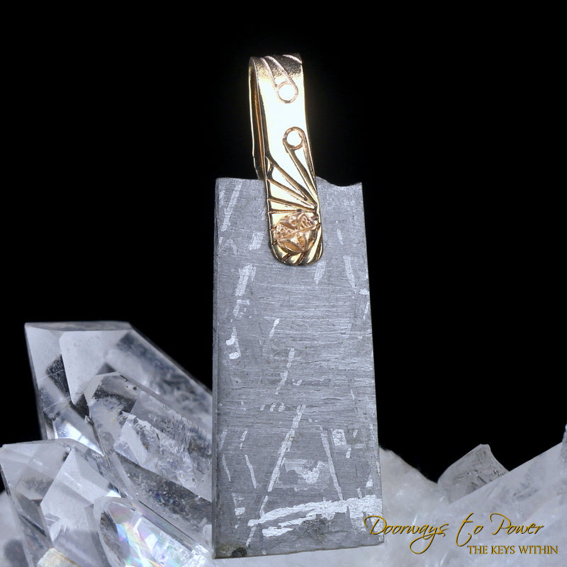 Gibeon Meteorite Light Language Pendant ™ 14k Gold