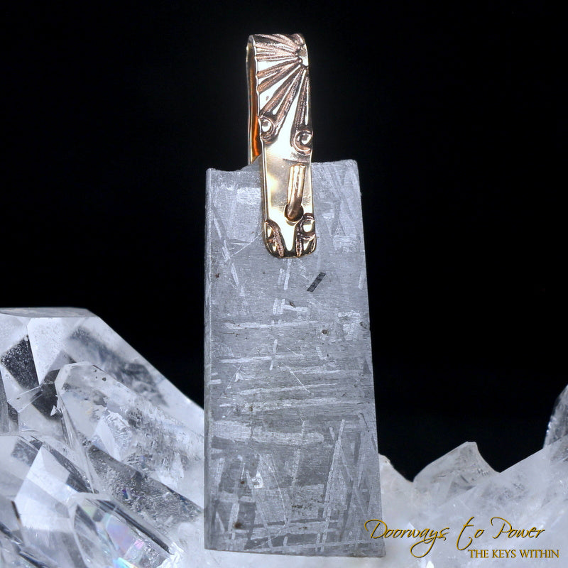 Gibeon Meteorite Light Language Pendant ™ 14k Gold