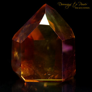 Golden Aura Lemurian Quartz Crystal Point & Temple Heart Dow