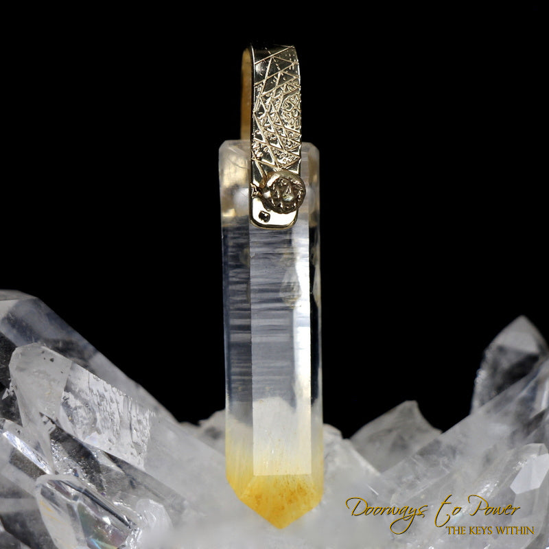 Golden Healer Lemurian Light Language Pendant 14k