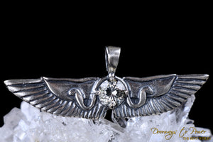 Golden Labradorite Isis Wings Crystal Pendant