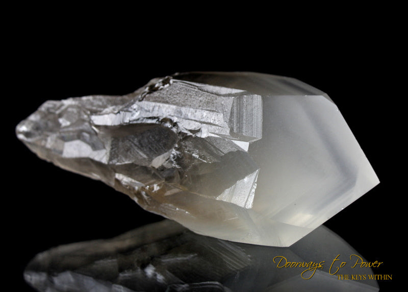 Golden Lemurian White Phantom Quartz Crystal 'Levels'
