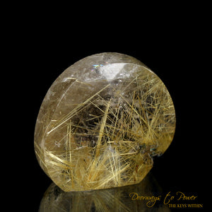 Golden Rutilated Quartz Crystal Gem with Rainbows