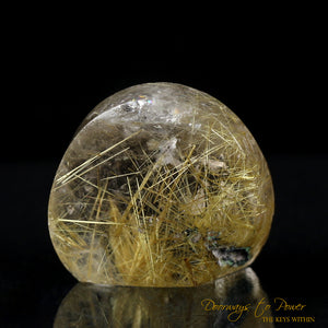 Golden Rutilated Quartz Crystal Gem with Rainbows