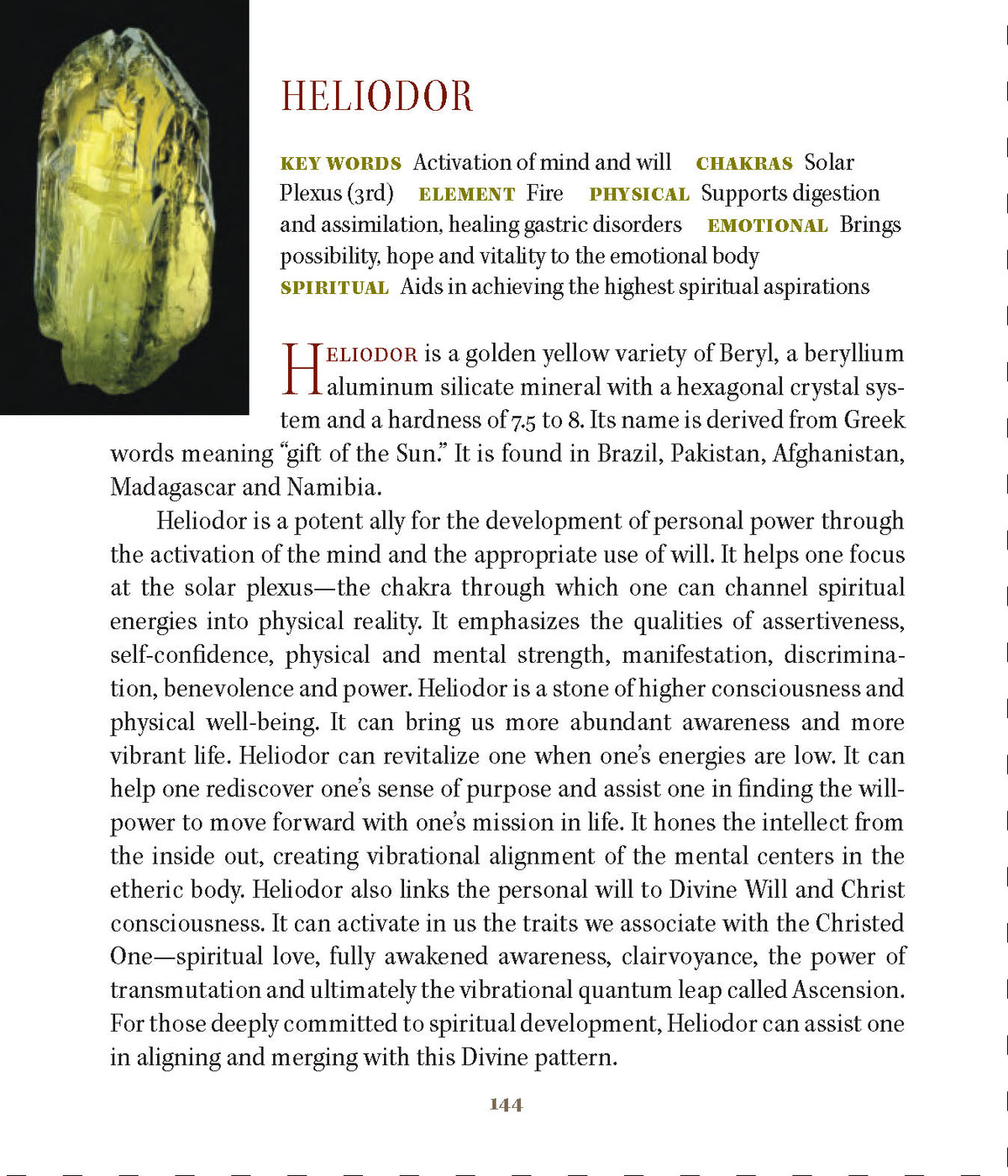 Heliodor Crystal Properties