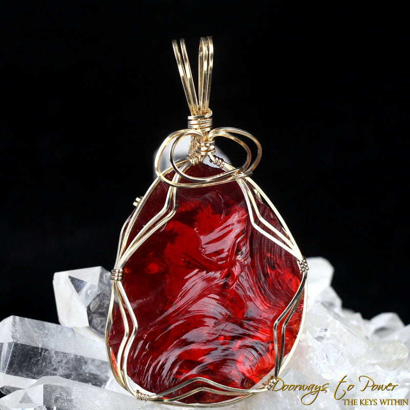 King Solomon Andara Crystal Pendant 14k 'Magic is Sacred'